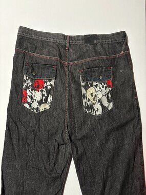 G-Unit Denim Co Skull Jorts Men’s 48 Baggy Black Y2K 50 Cent Hip Hop Shorts